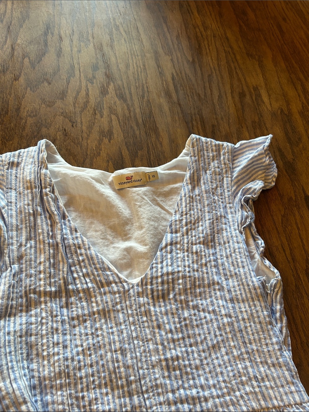 Vineyard Vines Blue & White Striped Smocked Summer Dress - Picture 2 of 8
